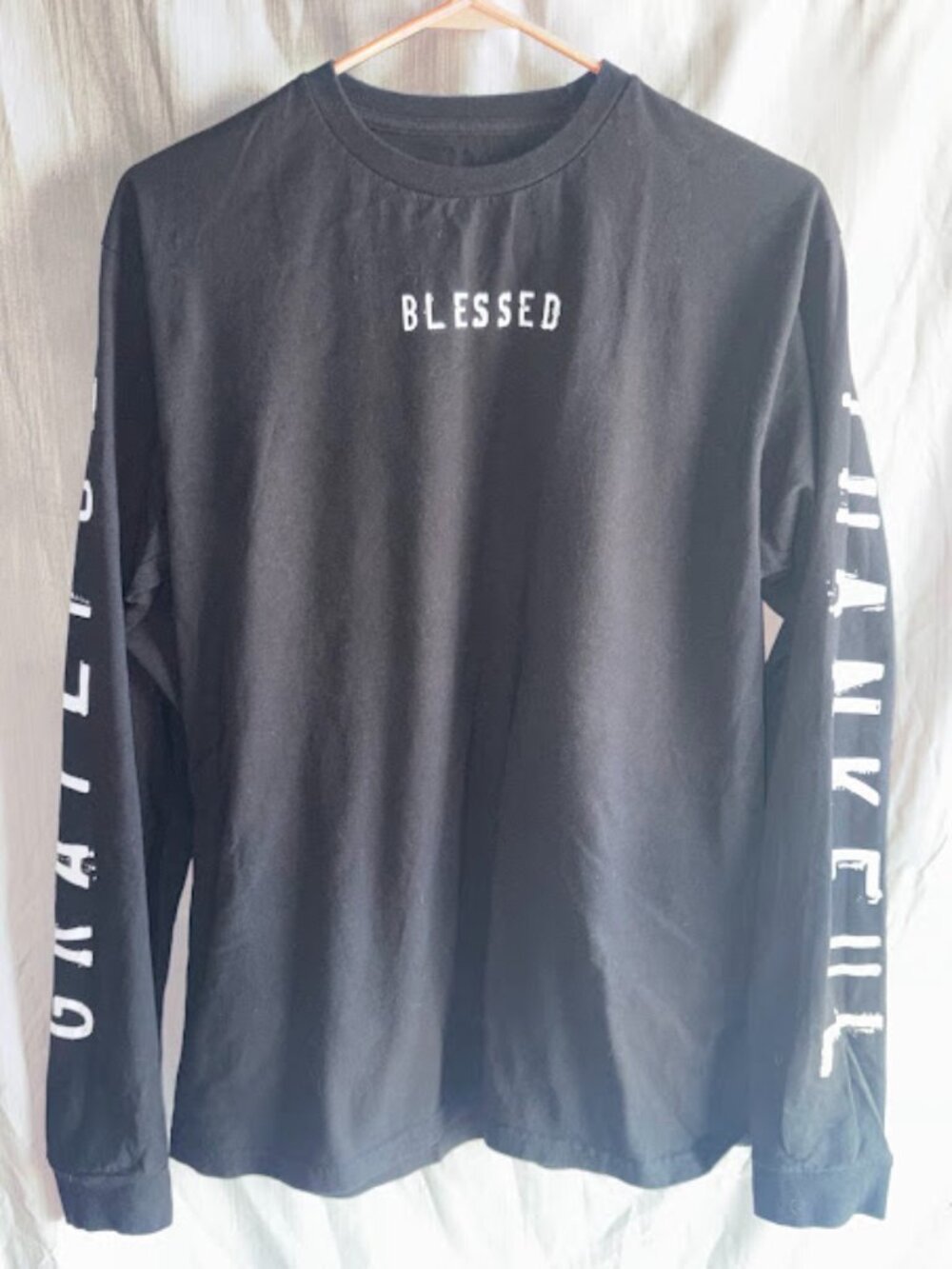 Beacon Threads Long Sleeve Shirt - Blessed Grateful Thankful - Size Med